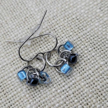 Custom Glass Triangle Trio Earrings