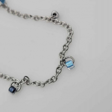 Custom Anklet with Glass Triangle Beads