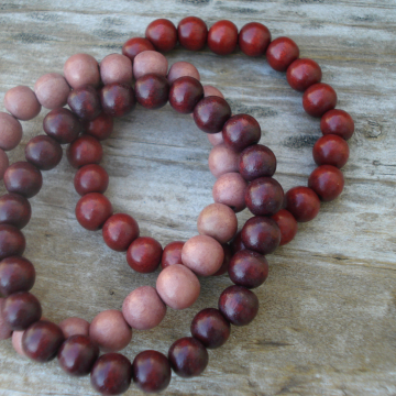 Wood Bracelet Trio (dark brown, red brown, mauve brown)