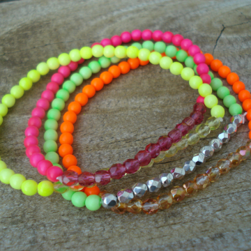 NEON & CRYSTAL STACK Bracelet (choice)