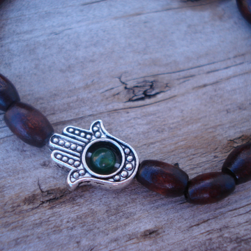 HAMSA bracelet with green aventurine