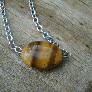 Singular Necklace (Tiger Eye)