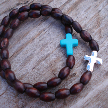 CROSS STRETCH BRACELET (rice shape + choice)