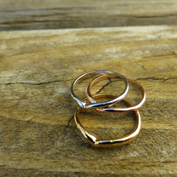 Tri-Color Midi Ring Trio