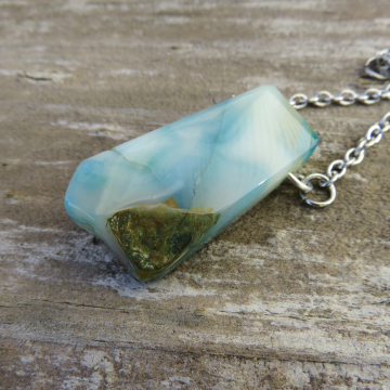 Agate Necklace - Blue #1