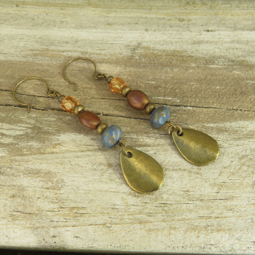 Brass & Bead Earrings