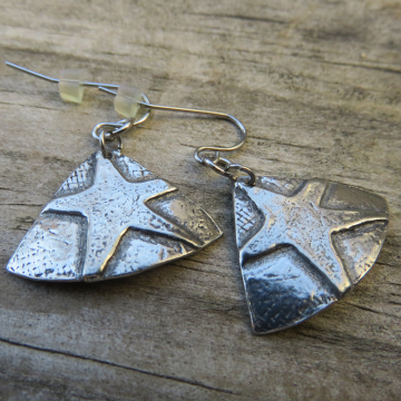 Starred Triangle Earrings