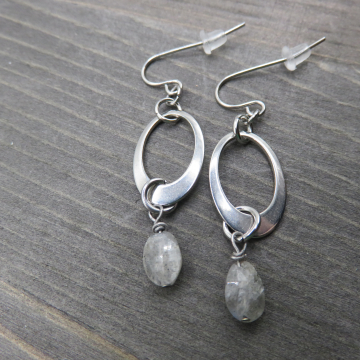 Oval on Oval Earrings - Labradorite