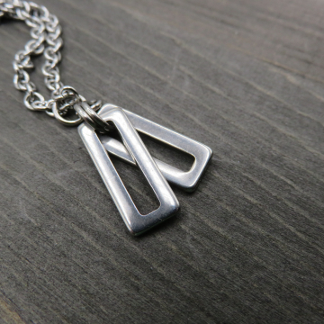 Double Bevel Rectangle Necklace