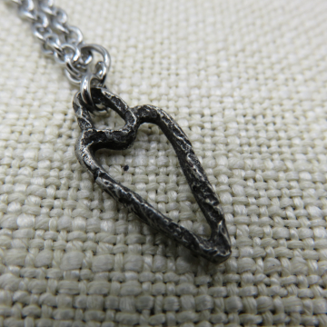 Open Pewter Heart Necklace