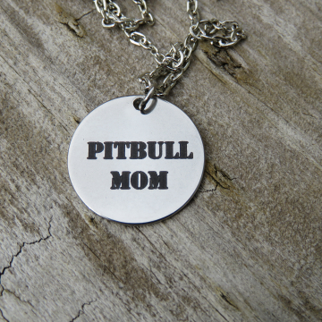 Pitbull Mom Charm Necklace