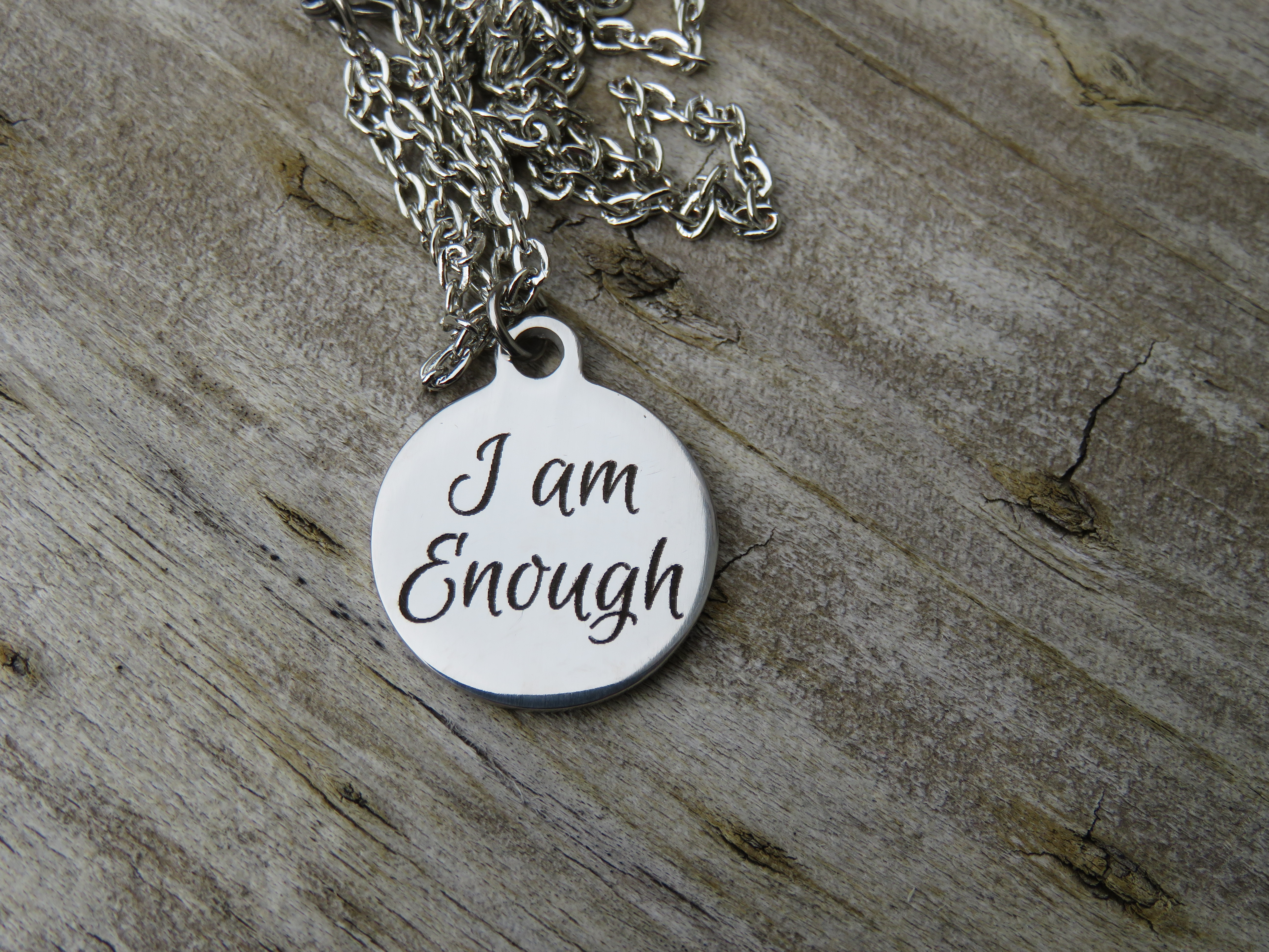 I Am Enough Necklace, I Am Worthy Necklace, Self Love Necklace, Anxiety  Depression Motivation Necklace, Positive Affirmation - Etsy